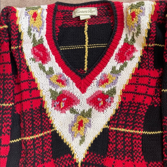 Vintage Hunters Run knit oversized sweater - Picture 3 of 4